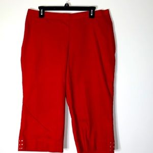 ALFRED DUNNER CAPRI PANTS RED 16P